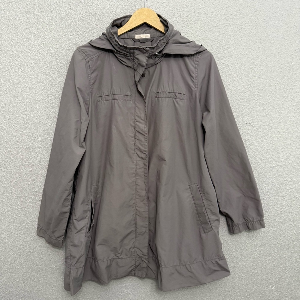 Eileen Fisher Hooded Cotton/Nylon Jacket Size Medium